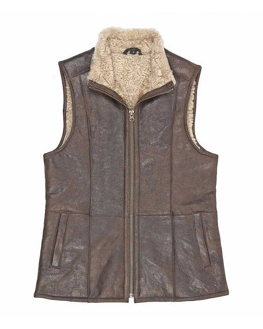 Women’s Antique Brown Sheepskin Gilet