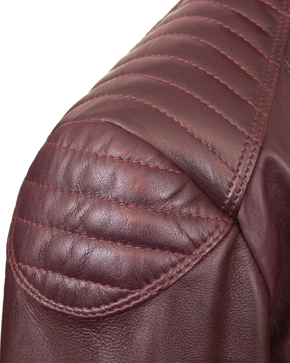 Women’s Biker Burgundy Leather Jacket