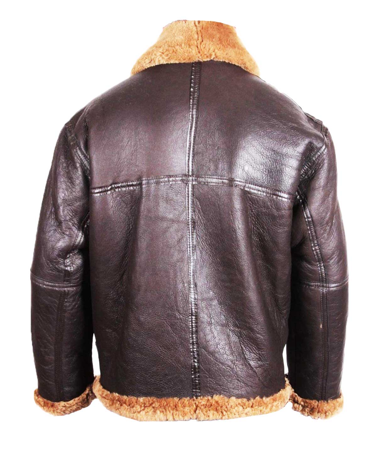 Mens Aviator Flying B3 Shearling Sheepskin Leather Bomber Jacket