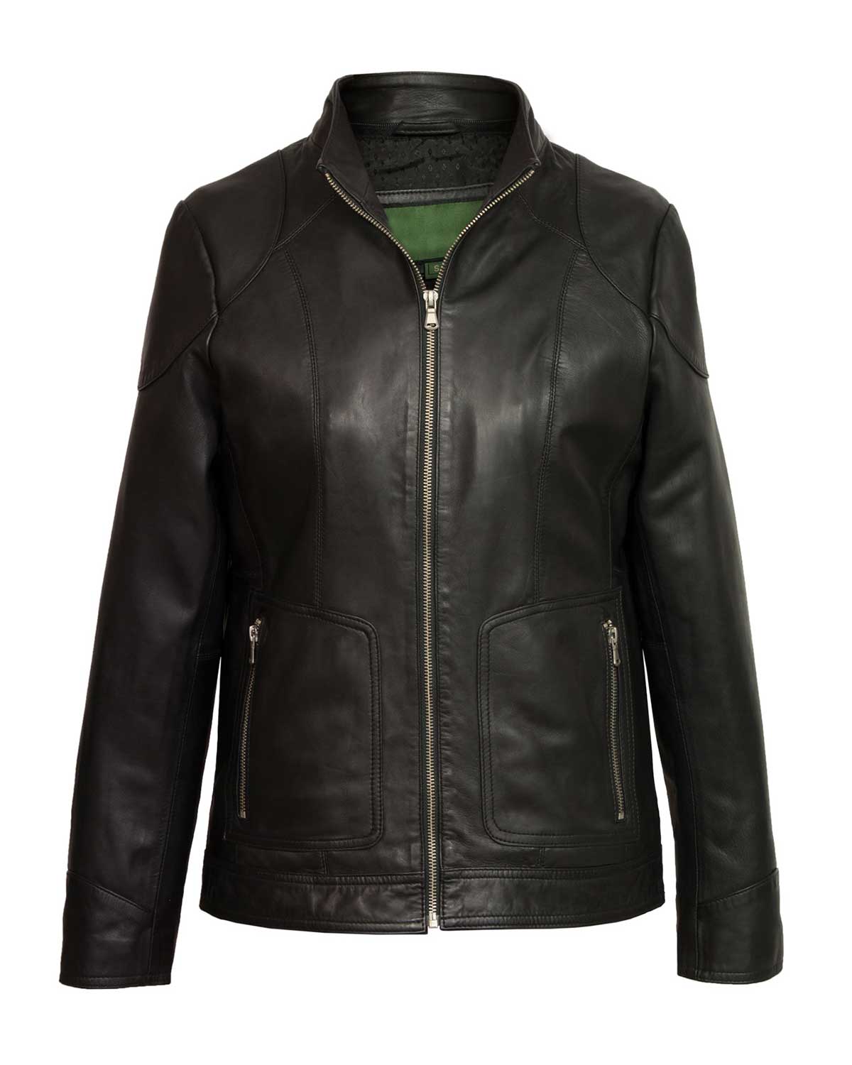 Women’s Black Hooded Leather Jacket