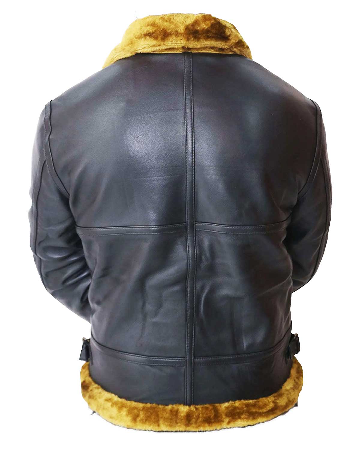 B3 Bomber Men's Real Shearling Black Winter Leather Jacket