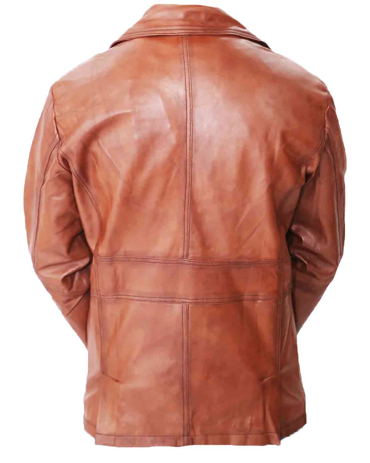 Men's Brown Leather Blazer coat