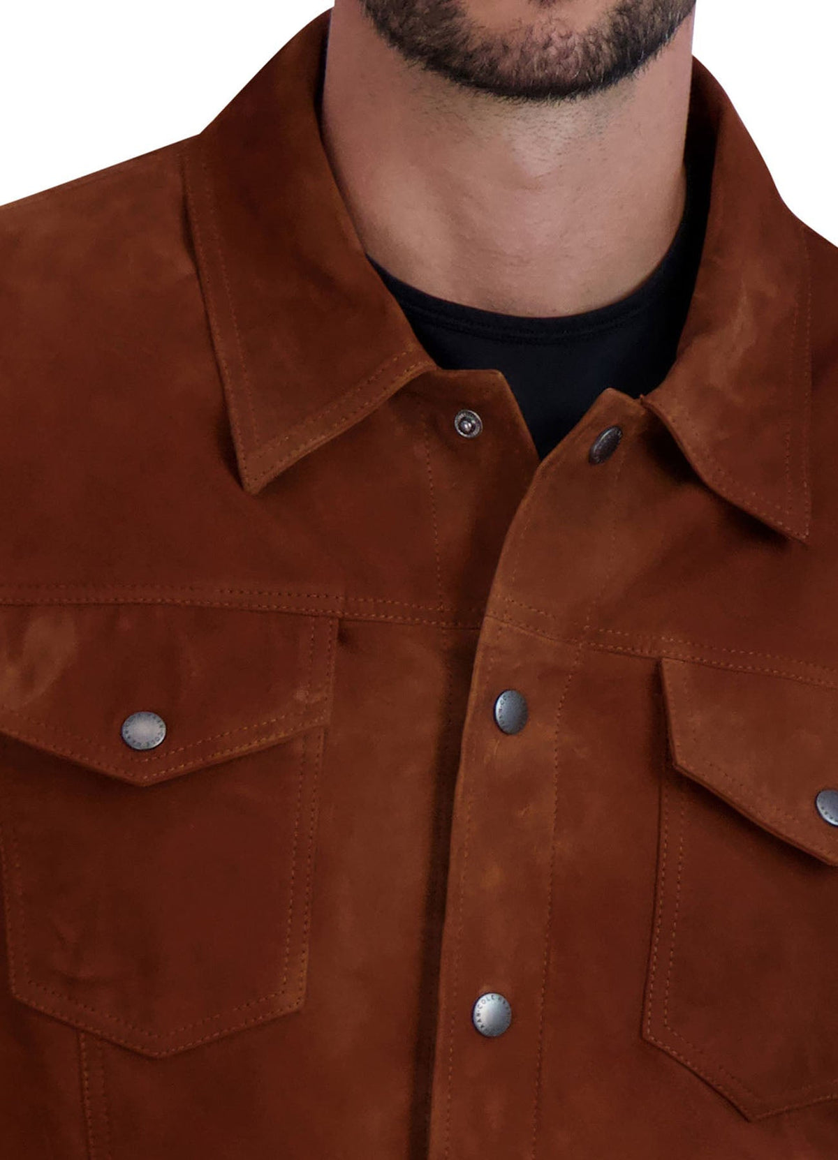 Mens Classic Brown Suede Leather Jacket