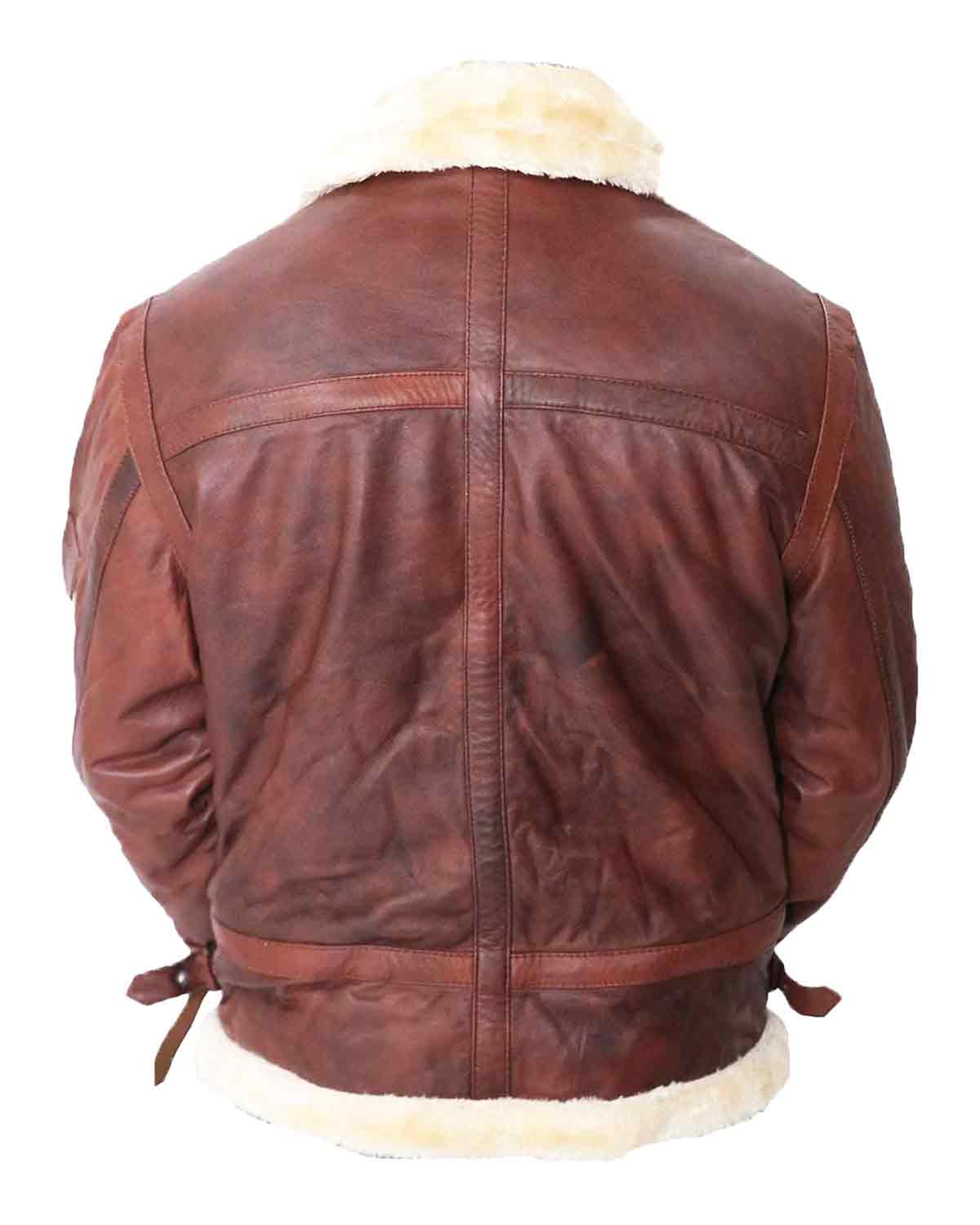 B3 Bomber Aviator Shearling Maroon Men's Leather Jacket