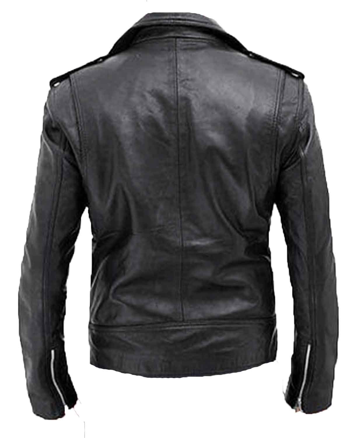 Men's Black Motorcycle Real Leather Jacket