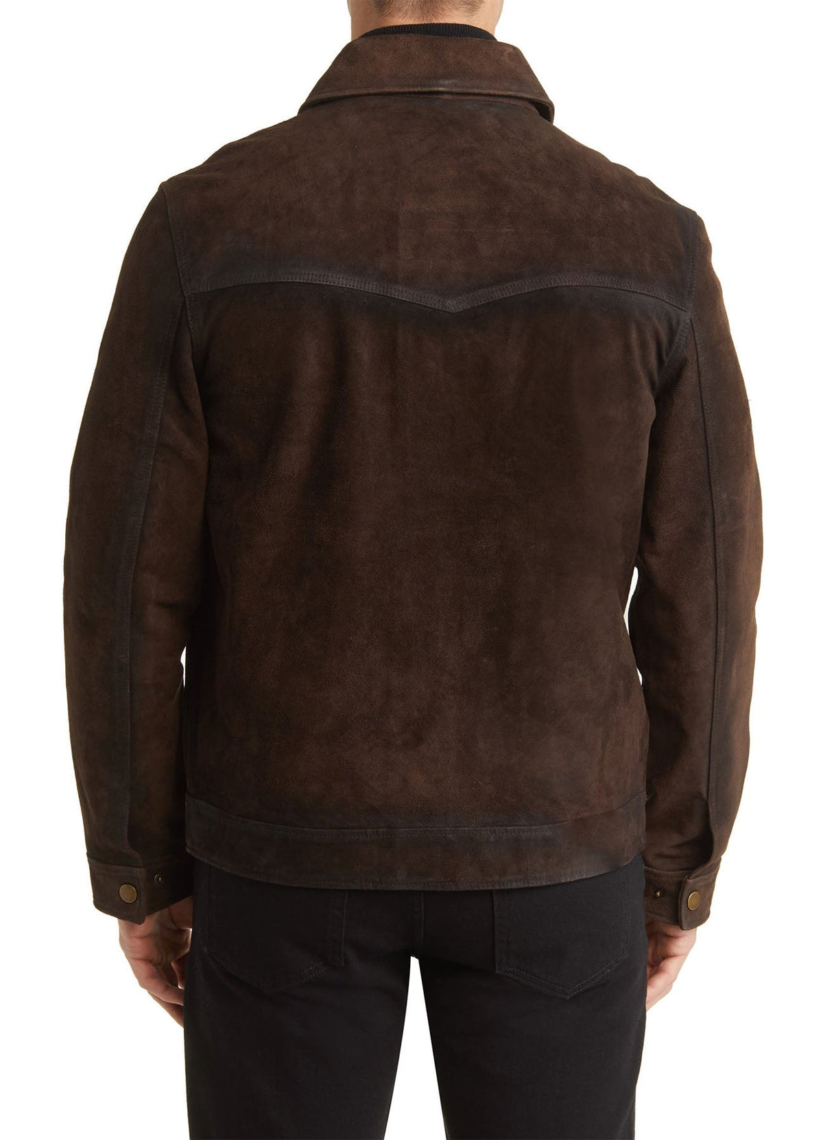 Mens Chocolate Brown Suede Leather Jacket