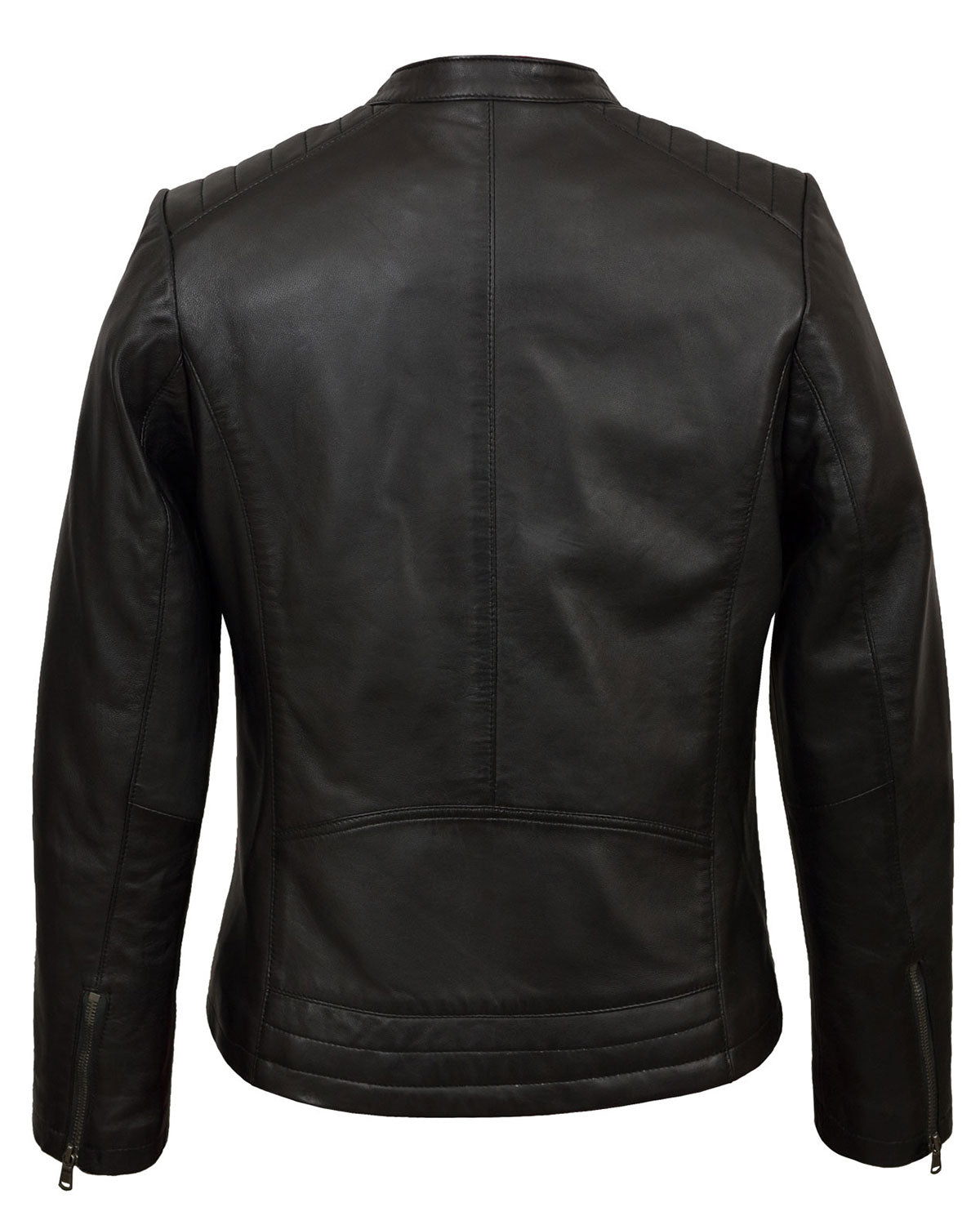 Womens Black Leather Biker Jacket