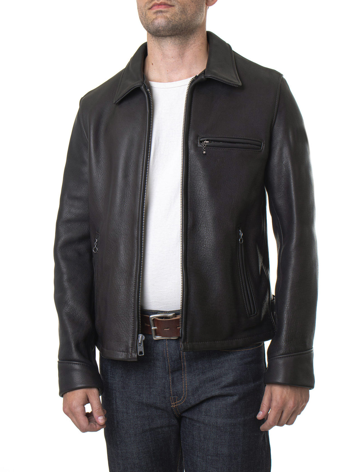 Soft Horween Deer-Touch Cowhide Motorcycle Jacket