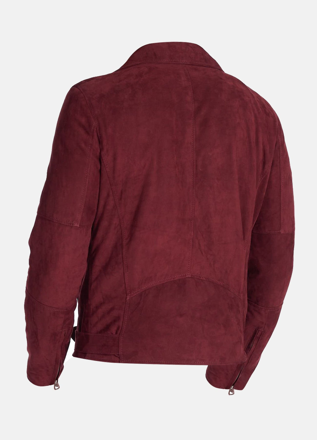 Mens Deep Maroon Suede Leather Jacket