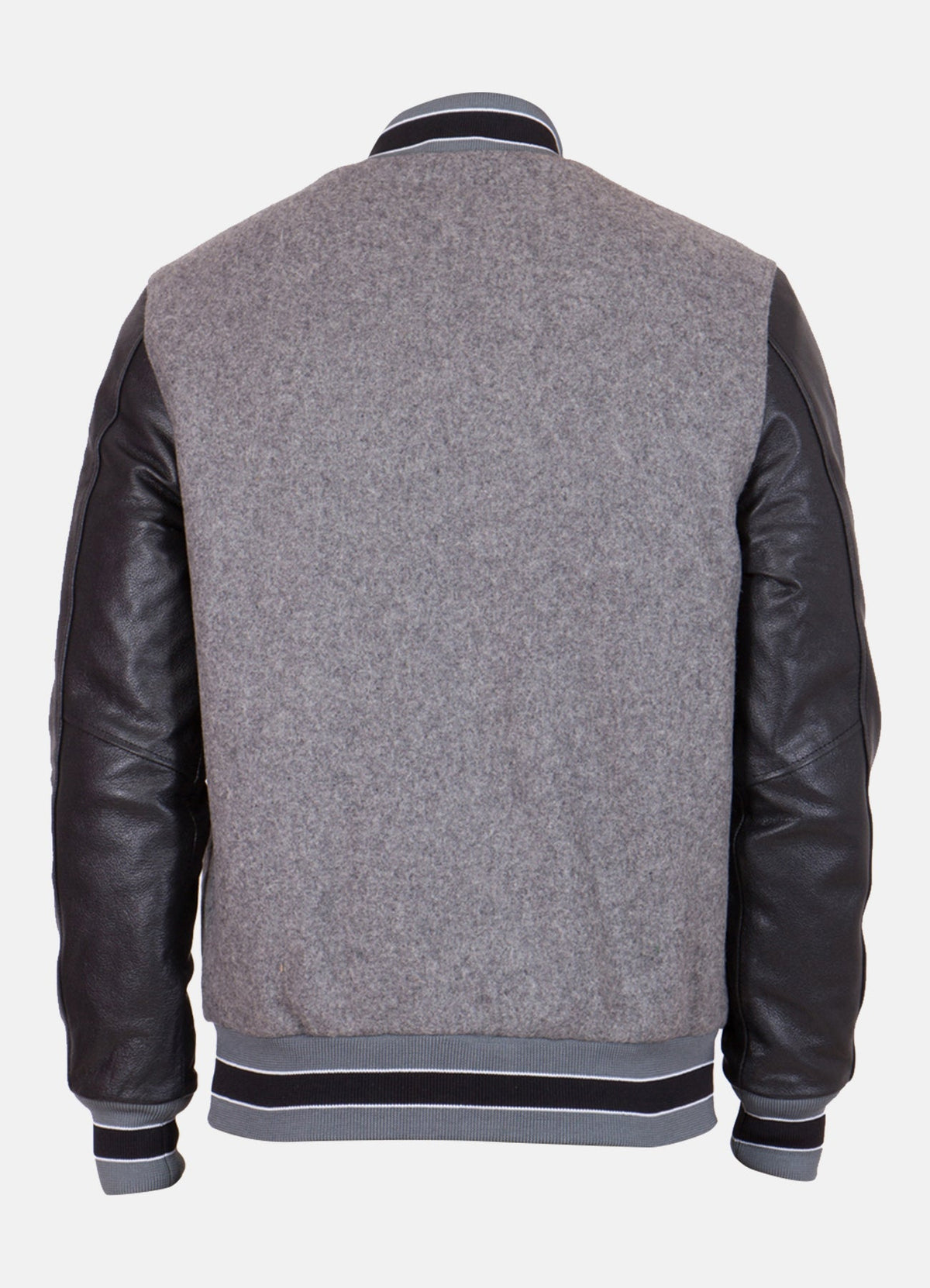 Mens Gray and Black Varsity Jacket