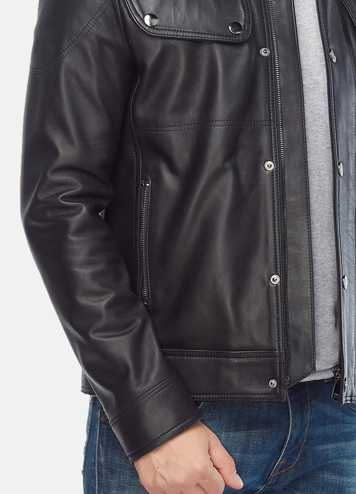 Mens Soft Black Biker Leather Jacket