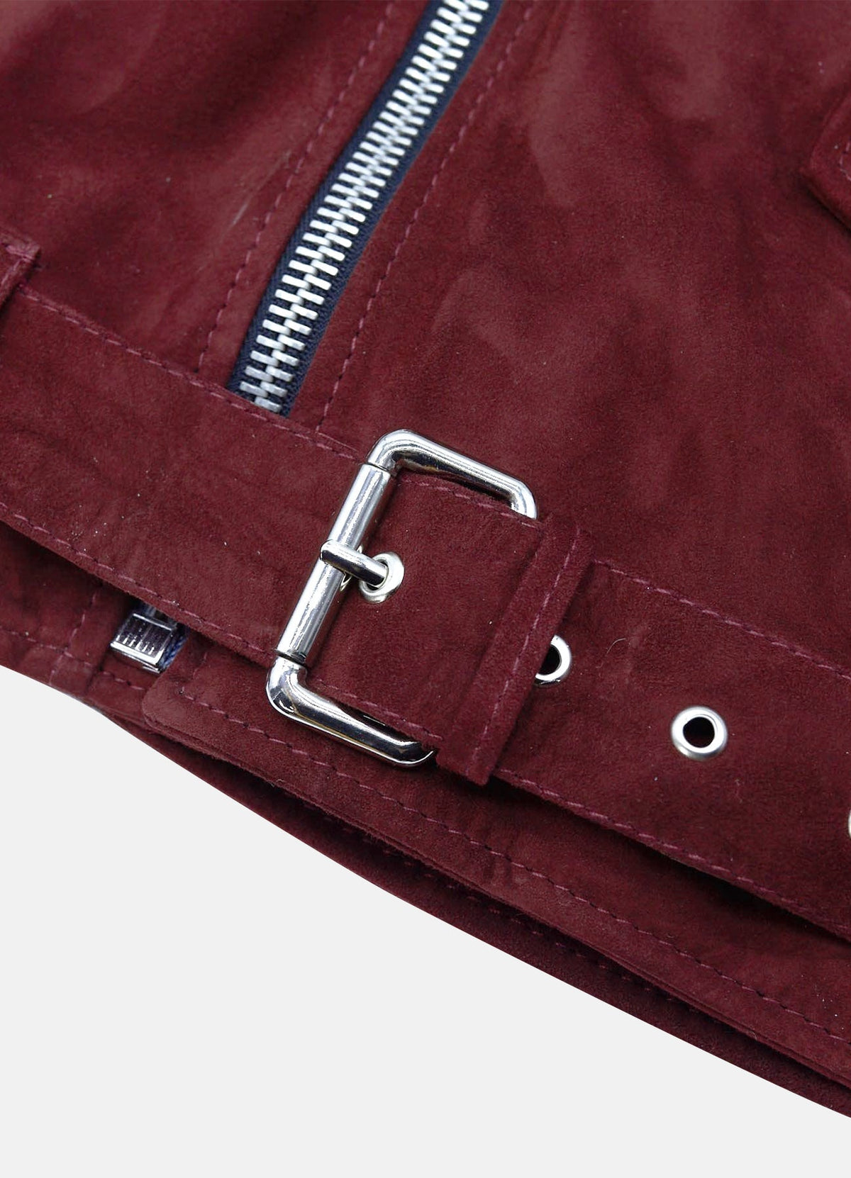 Mens Deep Maroon Suede Leather Jacket