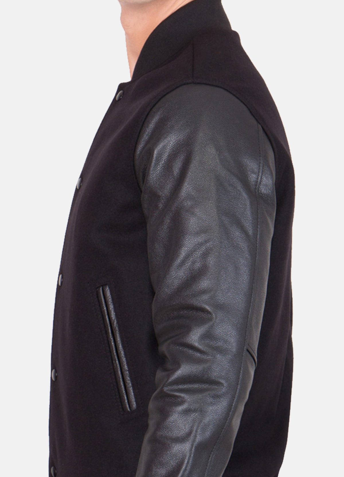 Mens Classic Black Varsity Jacket