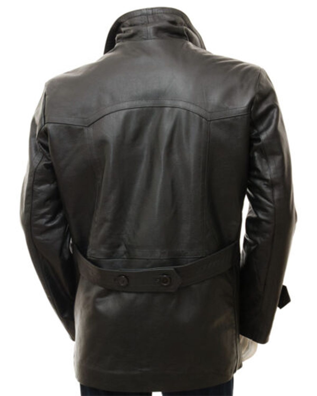 Men's Real Sheepskin Leather Classic Style Peacoat