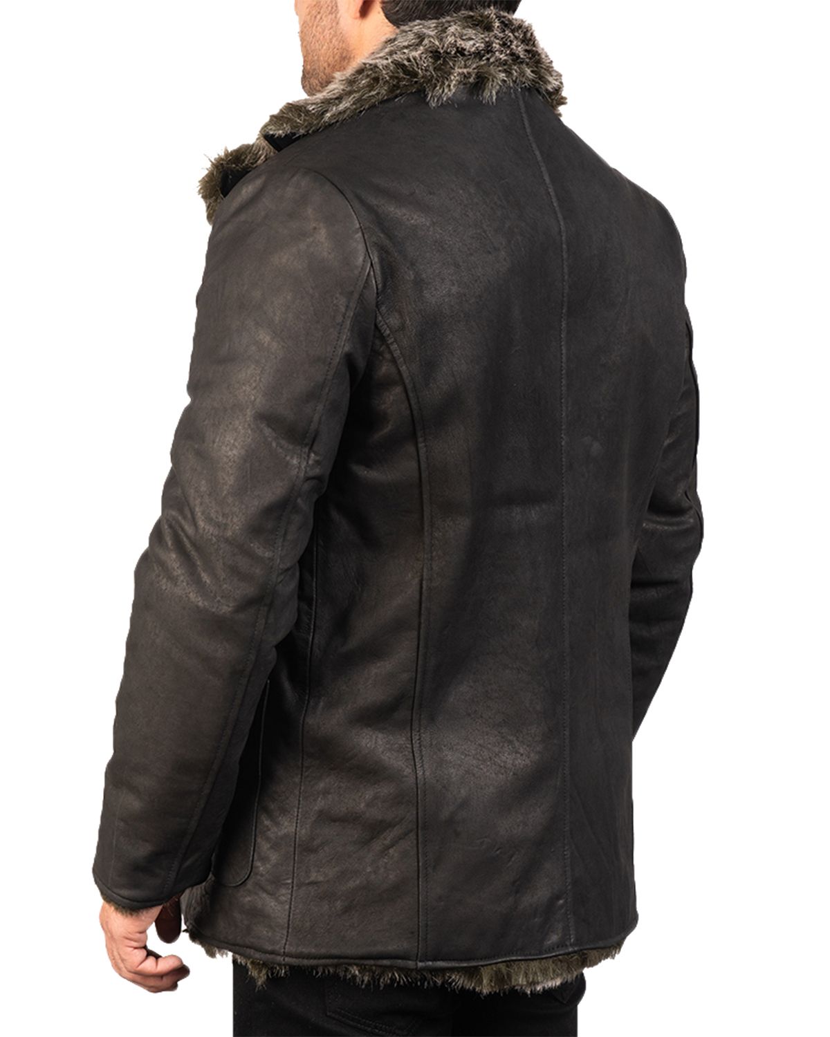 Men's Furlong Black Leather Coat