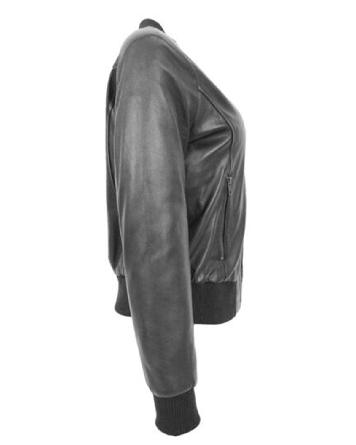 Women's Stylish Black Bomber Leather Jacket