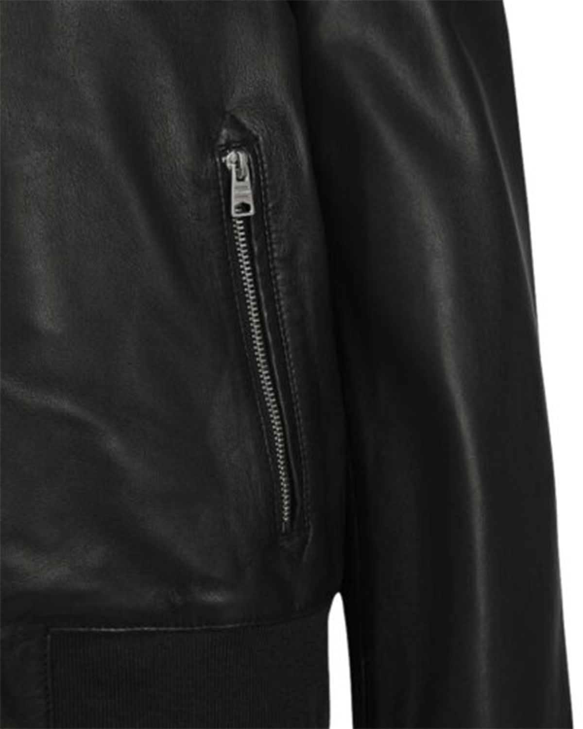 Womens Elegant Black Bomber Leather Jacket