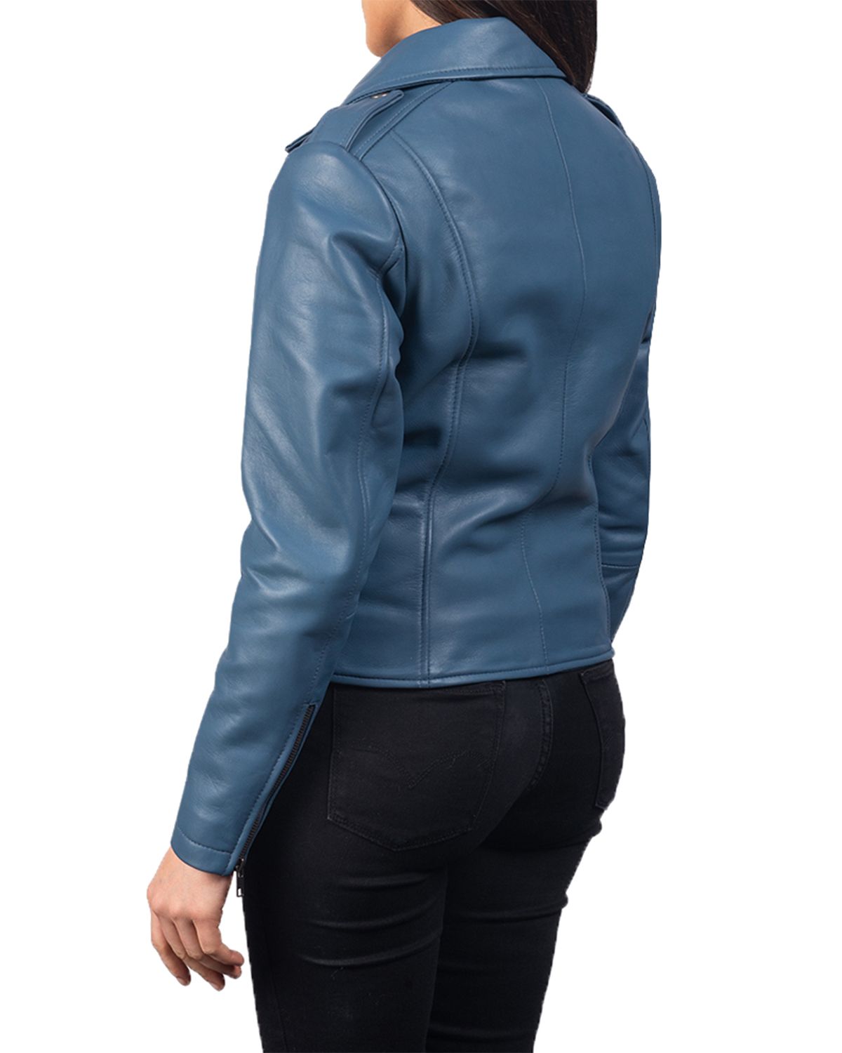 Women's Notch Collar Stylish Biker Leather Jacket