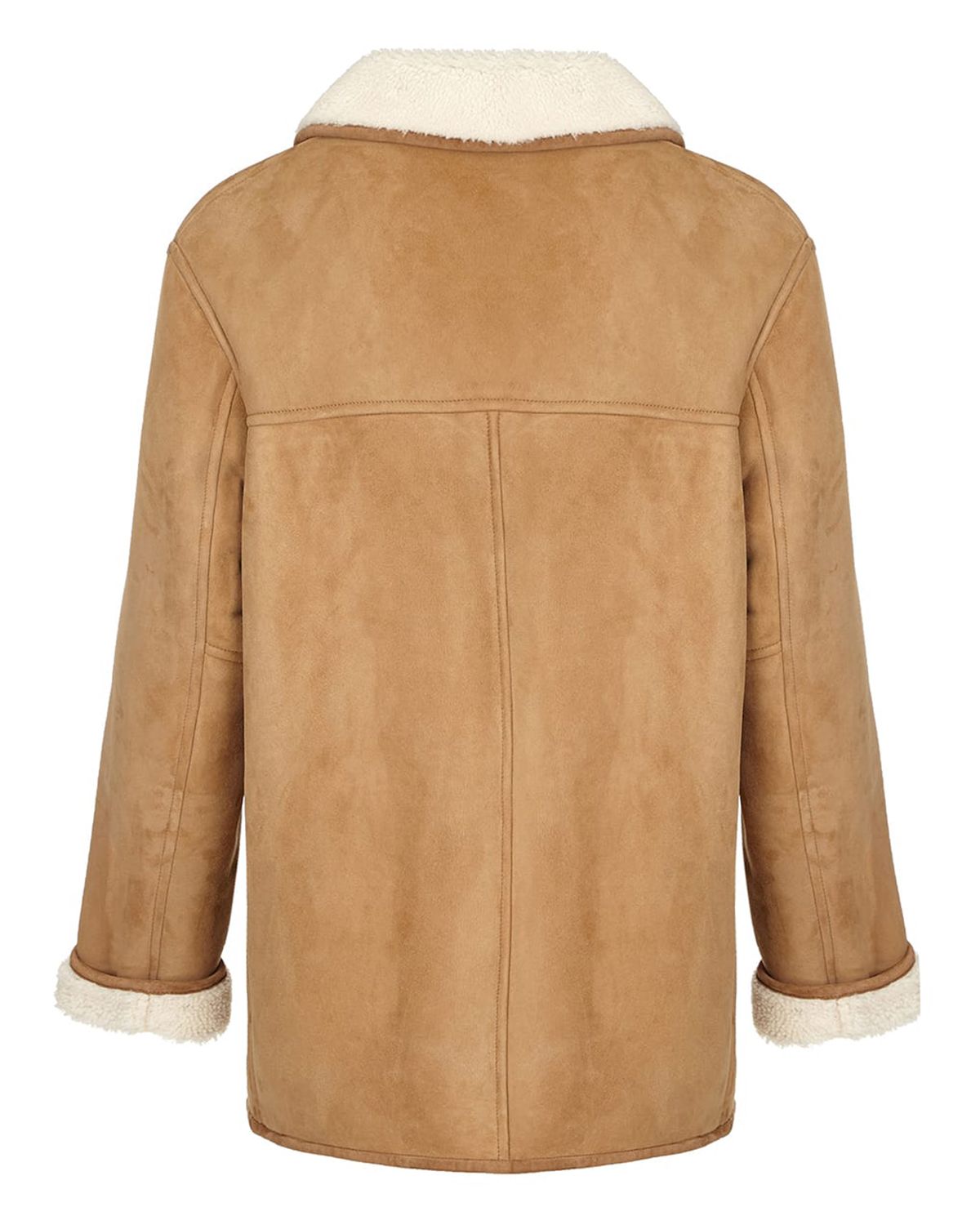 Men's Camel Brown Fur Shearling Real Leather Duffle Coat