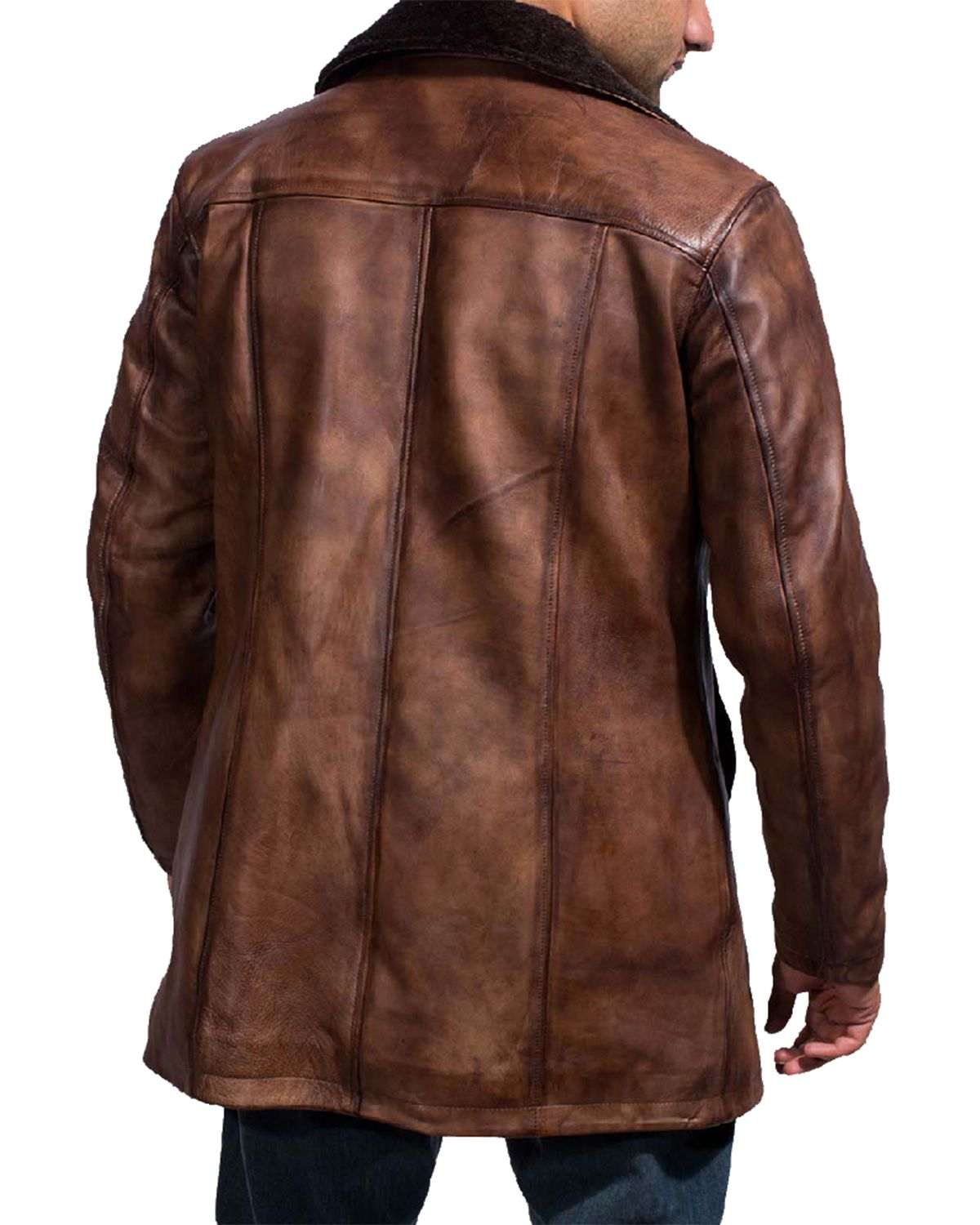 Men's Distressed Brown Fur Coat