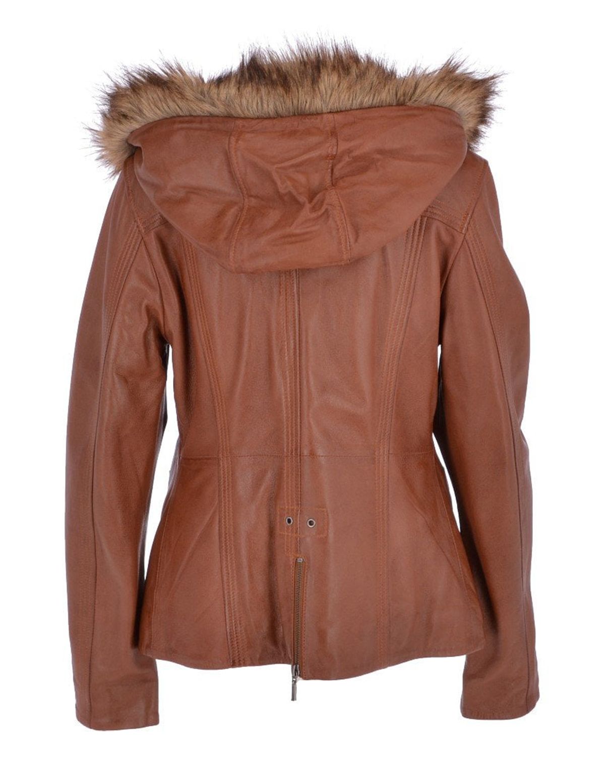 Womens Hooded Biker Real Sheepskin Leather Jacket