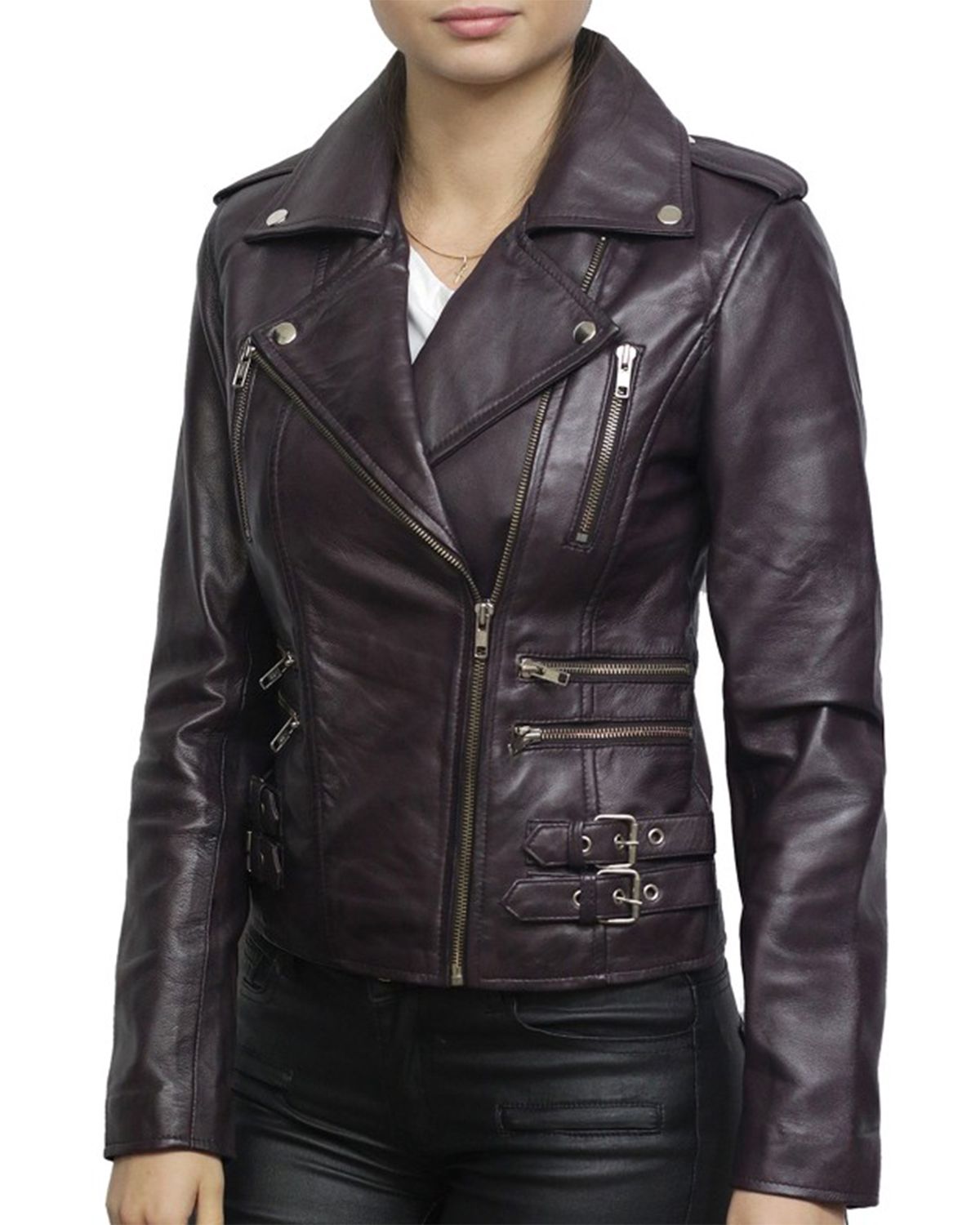 Women's Purple Retro Biker Jacket