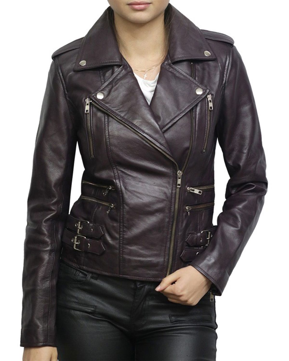 Women's Purple Retro Biker Jacket